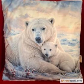 Poduszka dekoracyjna , dwa misie polarne